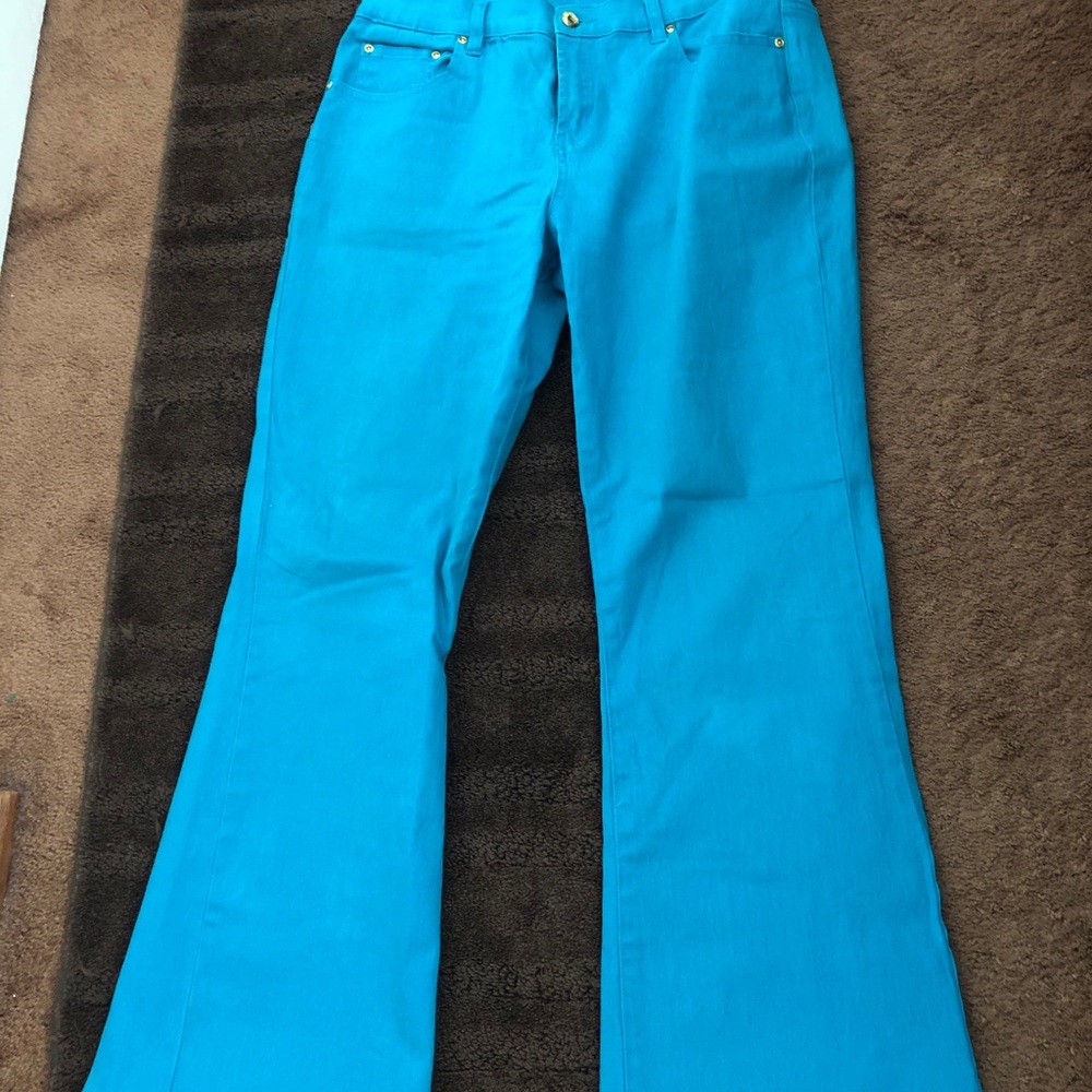 Diane Gilman pants In turquoise color